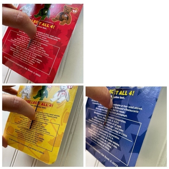 TY Beanie Babies Glory Maple Britannia Bear 1999 Tush Tag Error 1993 Set of 3 - Picture 3 of 12